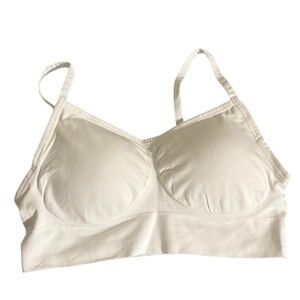 White Spandex Padded Sports Bra XS or girls Large/XL